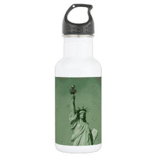 Damaged Photo Effect Statue of Liberty 532 Ml Water Bottle