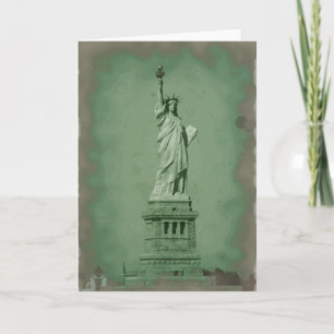 Damaged Photo Effect Statue of Liberty Card