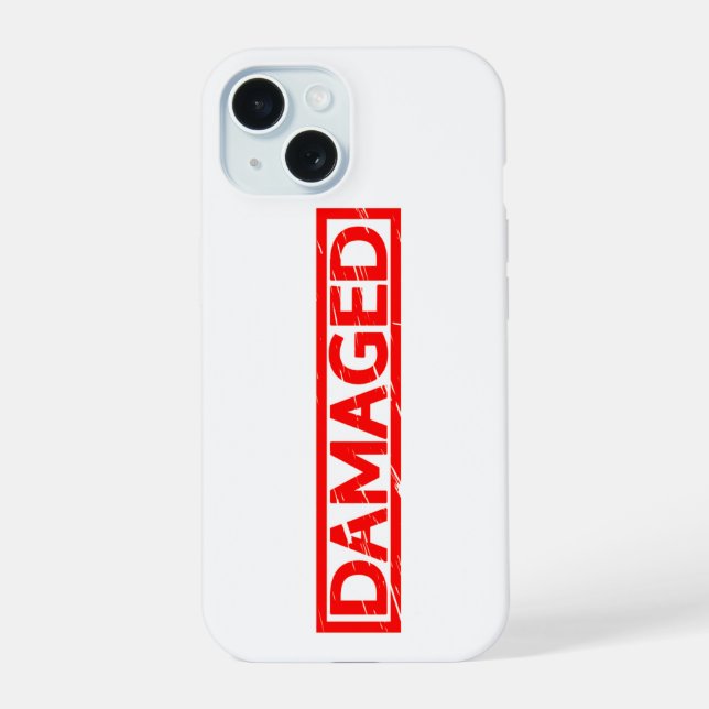 Damaged Stamp iPhone 15 Case (Back)
