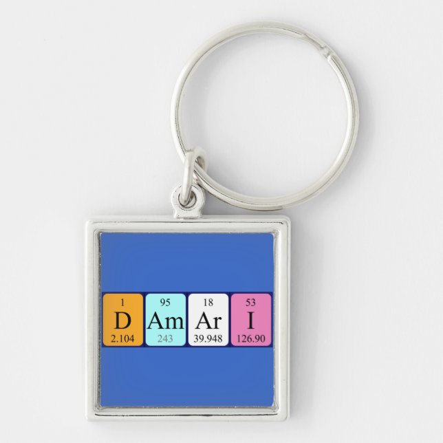 Damari periodic table name keyring (Front)