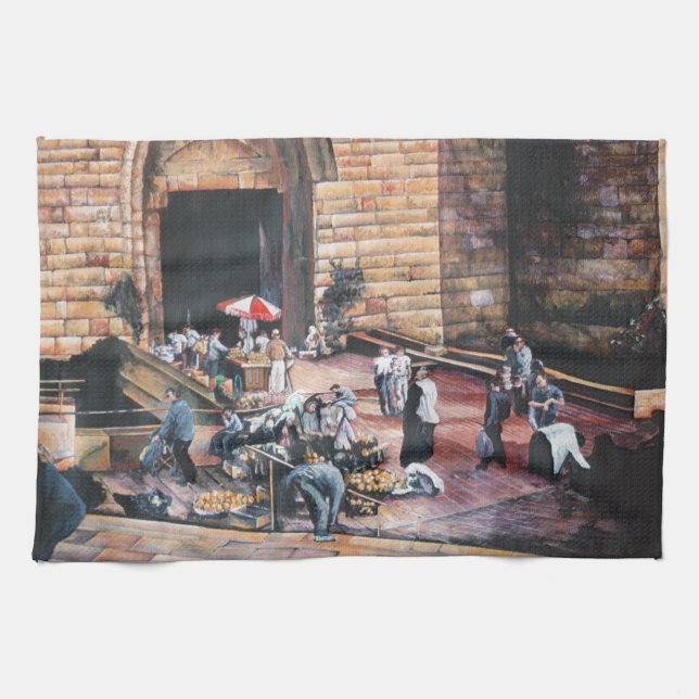 Damascus Golden Gate, Old Jerusalem Tea Towel (Horizontal)