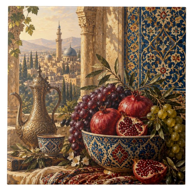 Damascus & Levantine Heritage Still Life | Ottoman Tile (Front)