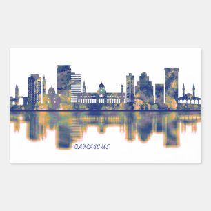 Damascus Skyline Rectangular Sticker