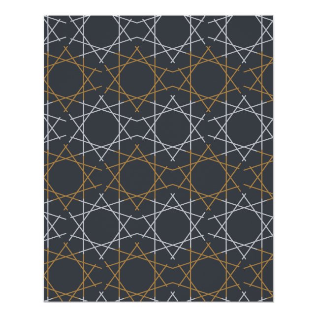 Damascus Steel Geometric Pattern Poster (Front)
