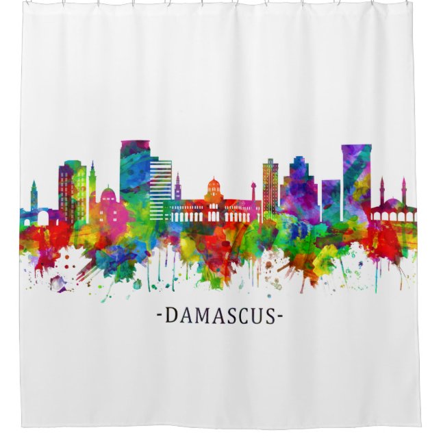 Damascus Syria Skyline Shower Curtain (Front)