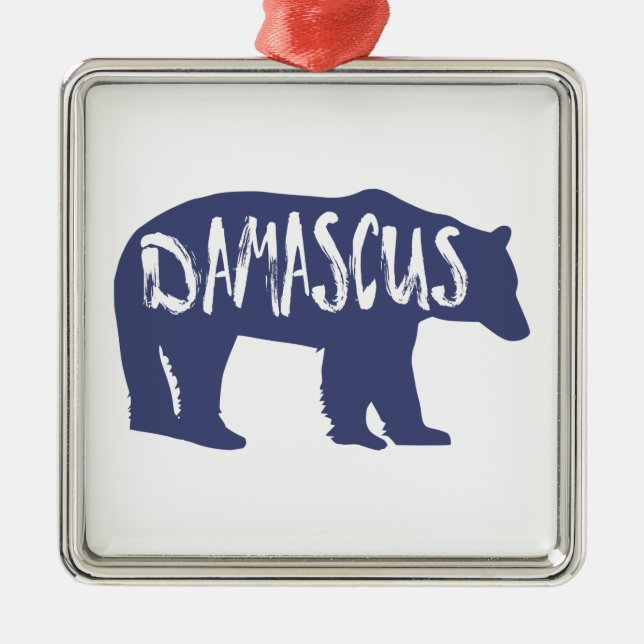 Damascus Virginia Bear Metal Tree Decoration (Front)