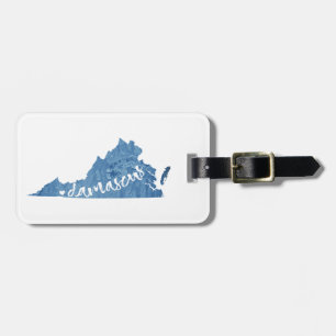 Damascus, Virginia Wood Grain Luggage Tag