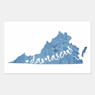 Damascus, Virginia Wood Grain Rectangular Sticker