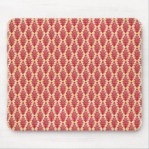 damask07-redyellow RED YELLOW DAMASK PATTERN TEMP Mouse Pad