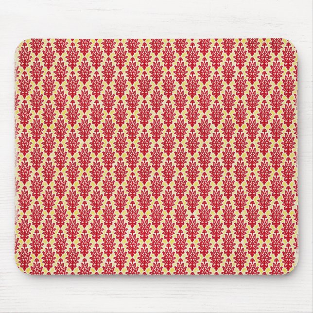 damask07-redyellow RED YELLOW DAMASK  PATTERN TEMP Mouse Pad (Front)