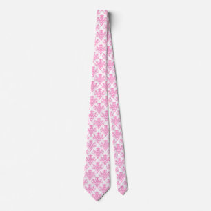 Damask 02 Pattern - Pink on White Tie