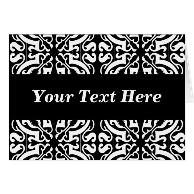 Damask 1 (black & white) (Front Horizontal)