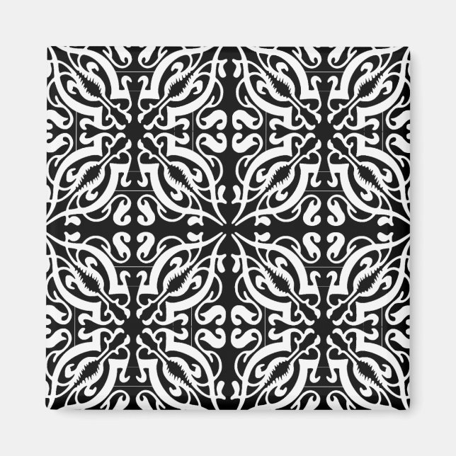 Damask 1 (black & white) magnet (Front)
