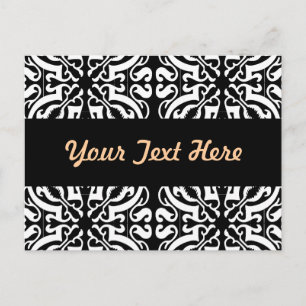 Damask 1 (black & white) postcard