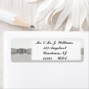 Damask 25th Anniversary Return Address Labels