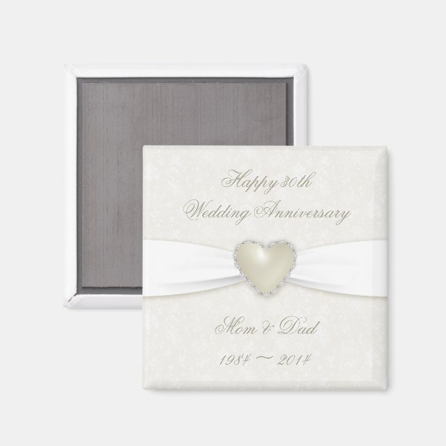 Damask 30th Wedding Anniversary Magnet (Front/Back)