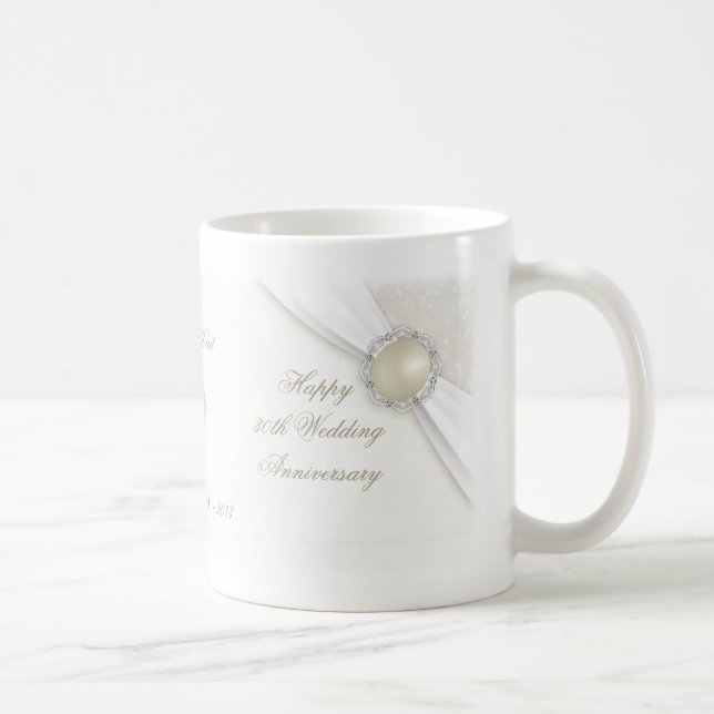Damask 30th Wedding Anniversary Mug (Right)
