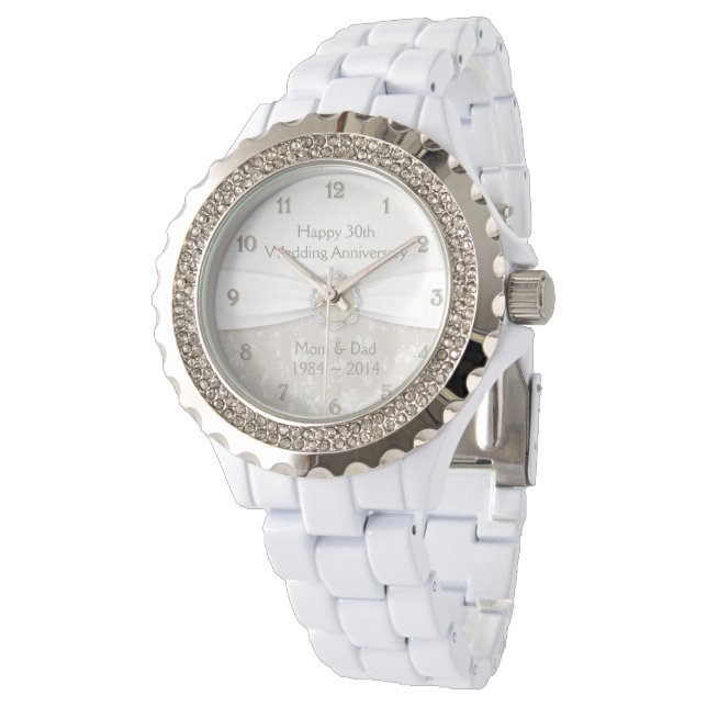 Damask 30th Wedding Anniversary Watch (Angled)