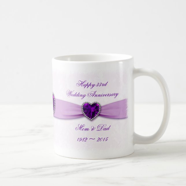 Damask 33rd Wedding Anniversary Mug (Right)