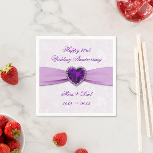 Damask 33rd Wedding Anniversary Paper Napkins
