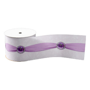 Damask 33rd Wedding Anniversary Ribbon Grosgrain Ribbon