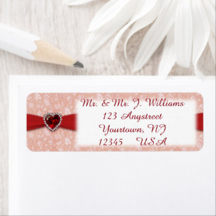 Damask 40th Anniversary Return Address Labels