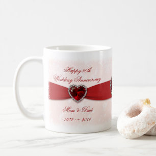 Damask 40th Wedding Anniversary Mug