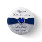 Damask 45th Wedding Anniversary Button