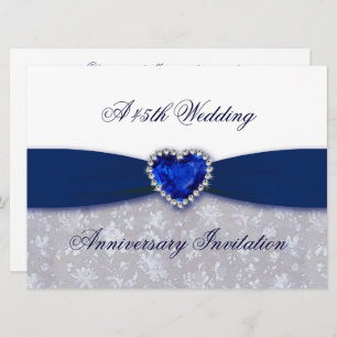 Damask 45th Wedding Anniversary Invitation