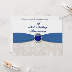 Damask 45th Wedding Anniversary Invitation
