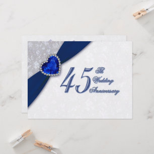 Damask 45th Wedding Anniversary Invitation