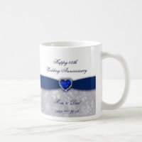 Damask 45th Wedding Anniversary Mug