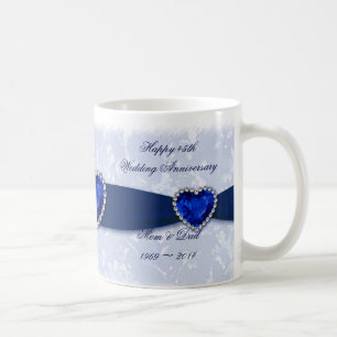 Damask 45th Wedding Anniversary Mug