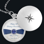 Damask 45th Wedding Anniversary Necklace<br><div class="desc">A Digitalbcon Images Design featuring a Blue Sapphire colour and Damask theme with a variety of custom images, shapes, patterns, styles and fonts in this one-of-a-kind "Sapphire Wedding Anniversary" Necklace. This attractive and colourful design comes complete with customisable text lettering and image to suit your own special occasion. Say "Happy...</div>