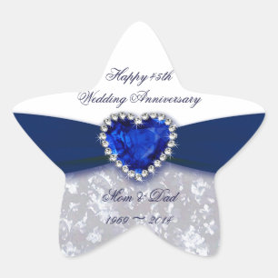 Damask 45th Wedding Anniversary Sticker