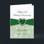 Damask 55th Wedding Anniversary Card<br><div class="desc">A Digitalbcon Images Design featuring an emerald green and white colour and damask design theme with a variety of custom images, shapes, patterns, styles and fonts in this one-of-a-kind "Damask 55th Wedding Anniversary Design". With this attractive and elegant design choice you'll have all your decorations, gift ideas and party favours...</div>