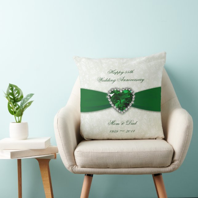Damask 55th Wedding Anniversary Cushion (Chair)