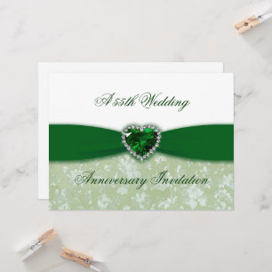Damask 55th Wedding Anniversary Invitation