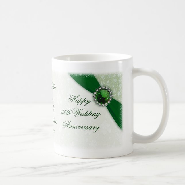 Damask 55th Wedding Anniversary Mug (Right)