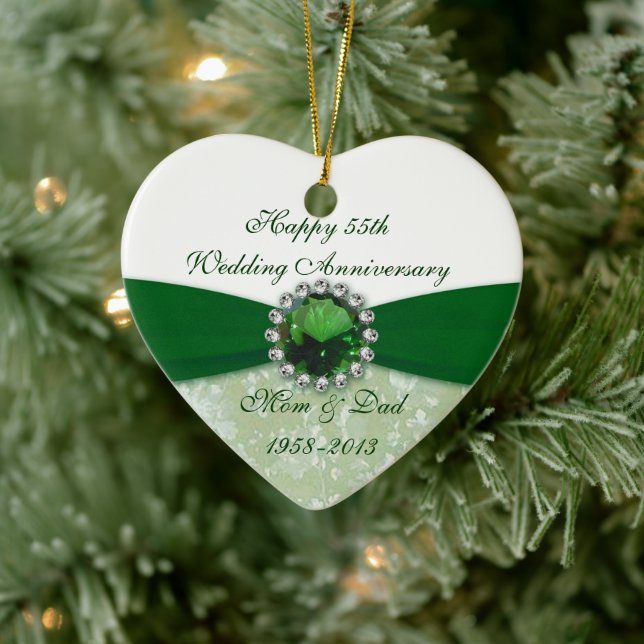Damask 55th Wedding Anniversary Ornament (Tree)
