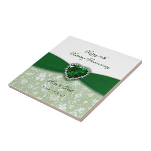 Damask 55th Wedding Anniversary Tile