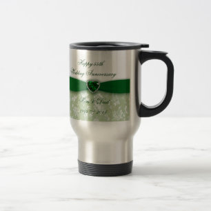 Damask 55th Wedding Anniversary Travel Mug