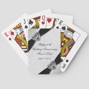 Damask 60th Wedding Anniversary Playing Cards