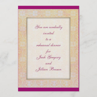 Damask Accents rehearsal dinner invitation