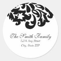 damask address label