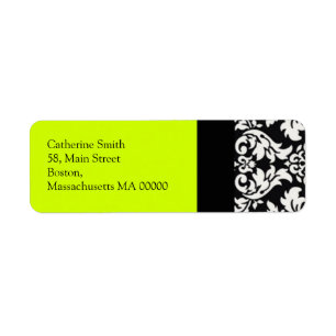 Damask Address Labels with Lime