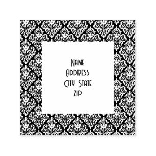 Damask address self-inking stamp