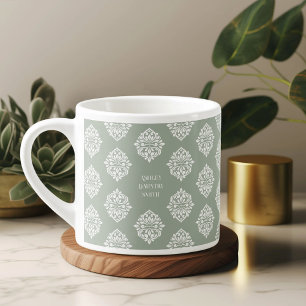 Damask Ambience Pale Olive Espresso Cup