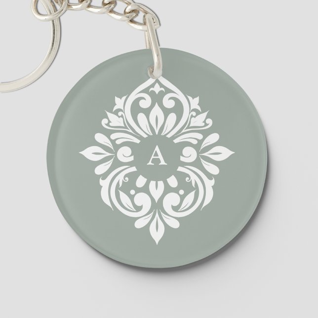 Damask Ambience (Pale Olive) Key Ring (Creator Uploaded)