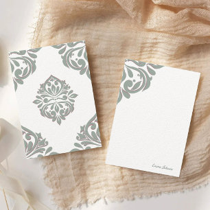 Damask Ambience Pale Olive & Mountbatten Pink Card